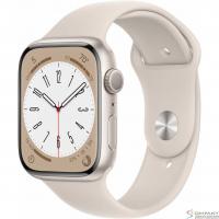 Apple Watch Series 8, 45 мм, корпус из алюминия цвета сияющая звезда, спортивный ремешок цвета сияющая звезда, размер M/L [MNUQ3LL/A] (США)