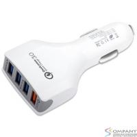 Cablexpert Адаптер питания 12V->5V 4-USB, поддержка quick charge 3.0, белый (MP3A-UC-CAR18)
