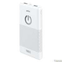 Perfeo Powerbank 10000 mah + Micro usb /In Micro usb /Out USB 1 А, 2.1A/ White (PF_B4297)