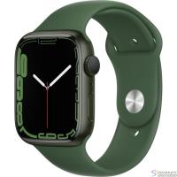 Apple Watch Series 7, 45 мм, корпус из алюминия зеленого цвета, спортивный ремешок «зелёный клевер» [MKN73RU/A]