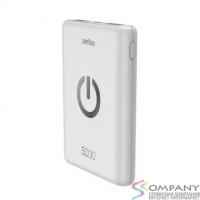 Perfeo Powerbank 5000 mah + Micro usb /In Micro usb /Out USB 1 А, 2.1A/ White (PF_B4295)