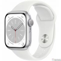 Apple Watch Series 8 GPS 41mm Silver Aluminum Case with White Sport Band - S/M [MP6L3LL/A] (США)