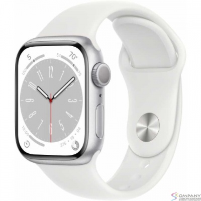 Apple Watch Series 8 GPS 41mm Silver Aluminium Case with White Sport Band - Regular [MP6K3LZ/A] (США)
