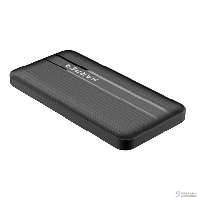 Harper Аккумулятор внешний портативный  PB-10006 black (10 000mAh; Li-Pol; Вход Micro USB/Type-C, 3А; Выход: 2 USB: 5/4.5/2/1.5 А, (4.5/5/9/12 В); Выход: 1 Type-C/3А;Quick Charge и Power Delivery 