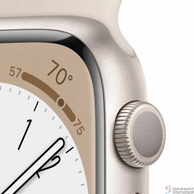 Apple Watch Series 8, 45 мм, размер S/M, корпус из алюминия, спортивный ремешок сияющая звезда (MNUP3) [MNUP3LL/A] (США)